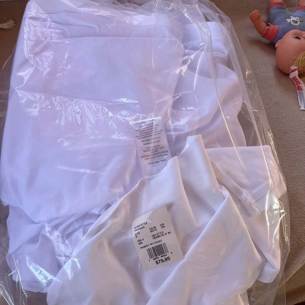 White Trumpet Petticoat Slip, Size S - New with Tags